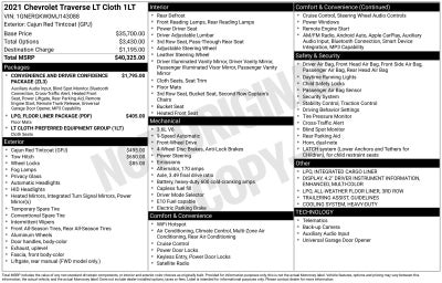 2021 Chevrolet Traverse LT 1LT