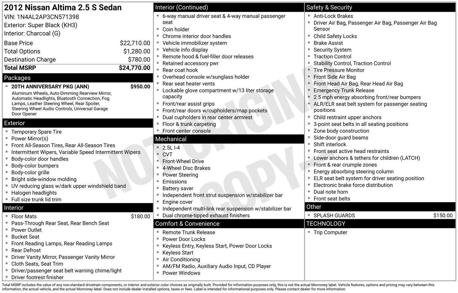 2012 Nissan Altima 2.5 S