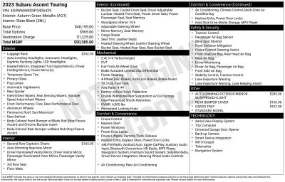 2023 Subaru Ascent Touring