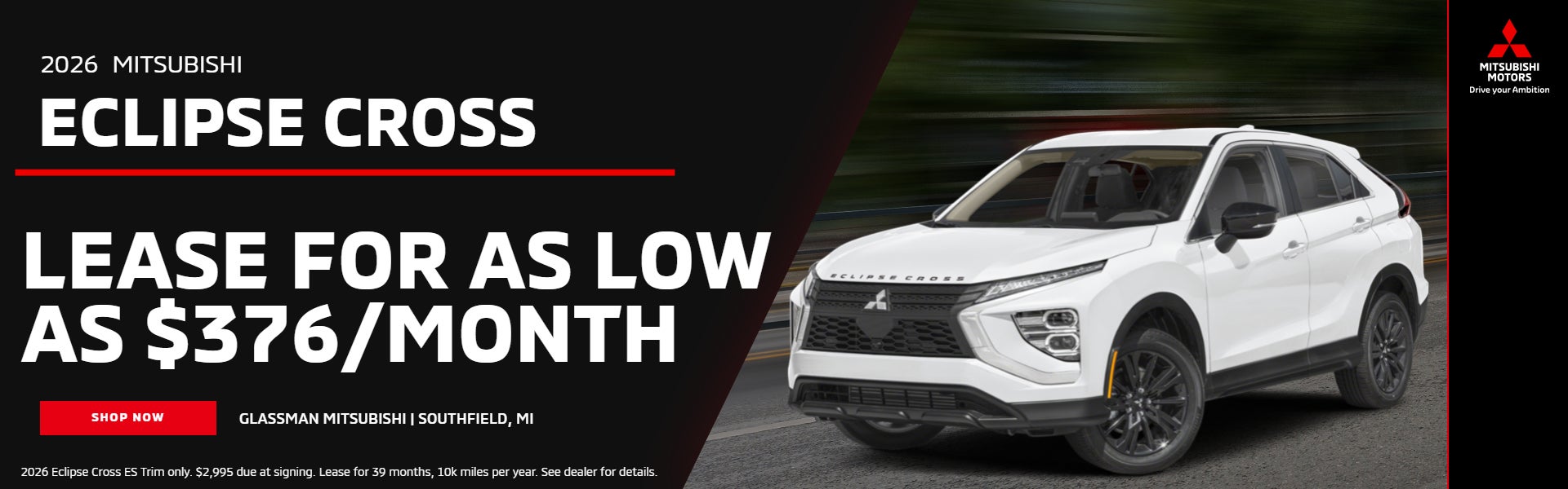 2026 MITSUBISHI ECLIPSE CROSS LEASE FOR AS LOW AS $376/MO
